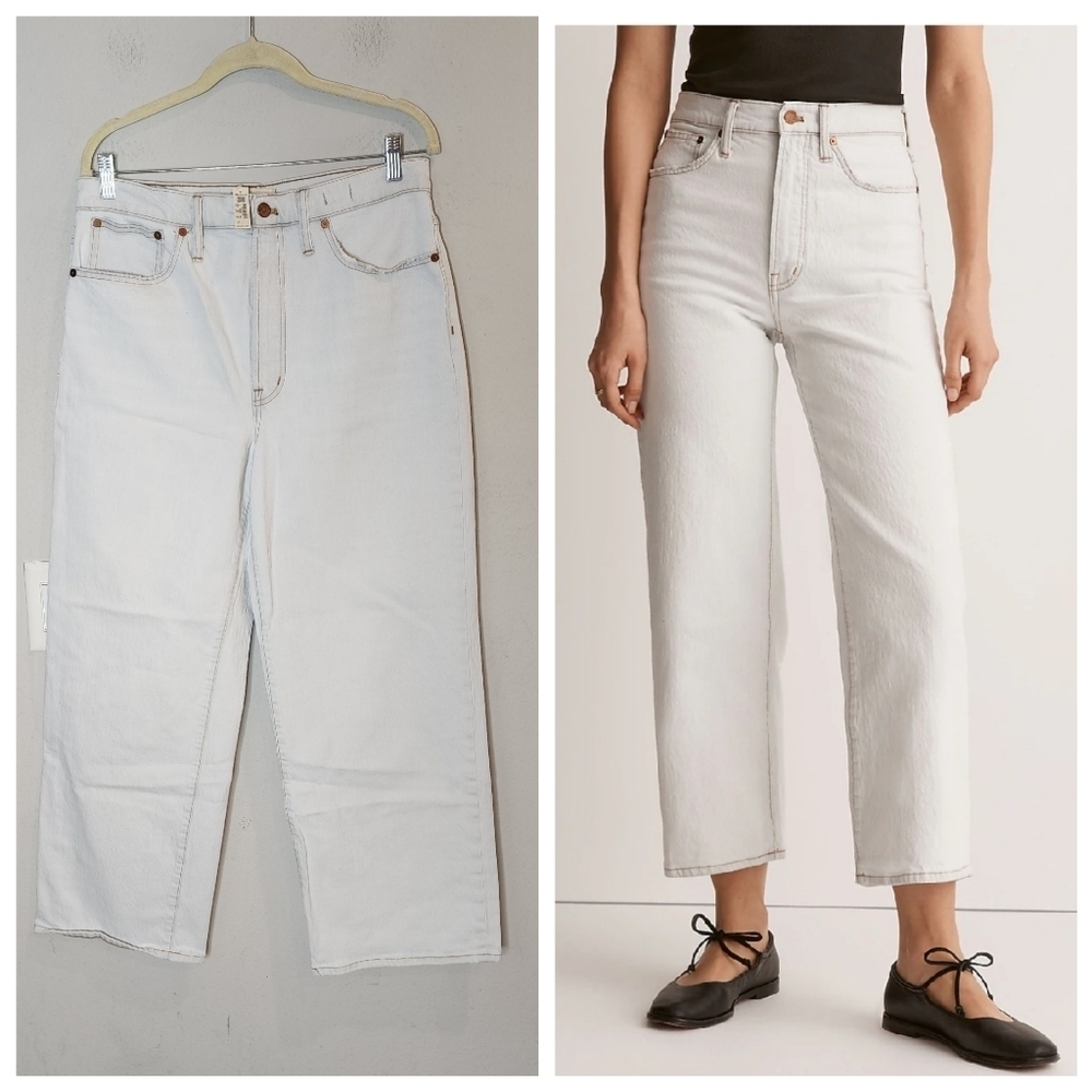 NWT Madewell The Perfect Vintage Wide-Leg Crop Jean in Edmunds Wash. Size 30.